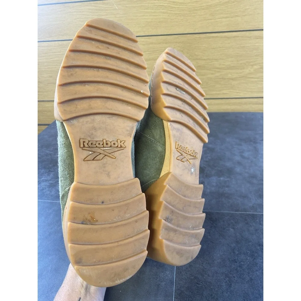 Reebok Men's Workout Plus Ripple Army Green Suede Sneaker Size 12
